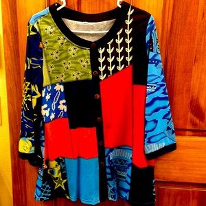 Patchwork color block tunic - worn once